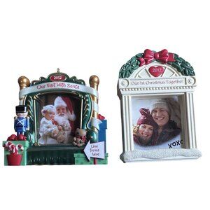 Vtg Hallmark Christmas Ornaments Our Visit With Santa & Our First Christmas 2012